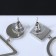 Earrings with mother -of -pearl "Magic" geometry, black color in silver