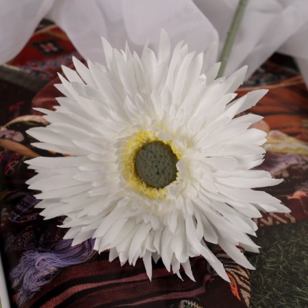 Artificial flowers "chrysanthemum lux" d-11sm, 40 cm, white-1