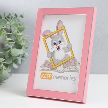 Photo frame Plastic "Watercolor" 10x15 cm, pink-1