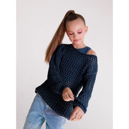 Свитер для девочки Amarobaby Knit Trend, рост 128 см, цвет синий-7
