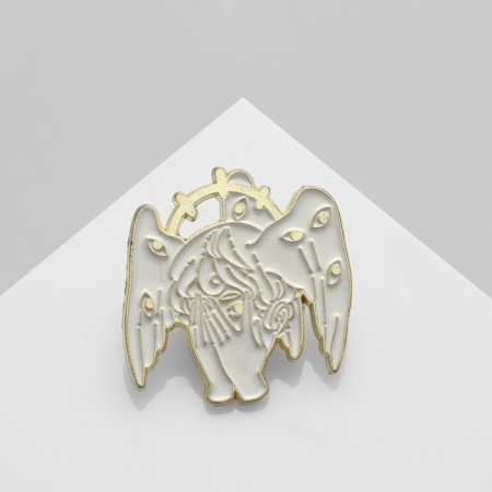 Angel icon anime, white color in gold-2