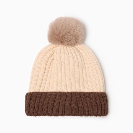 Children's hat minku, beige color, rr 46-48