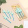 Candles for the cake, 4 pcs "Magic wand. Stars", blue