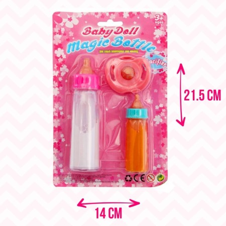 Magic bottle for dolls, set 2 pcs. with a nipple, mix-4