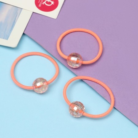 Hair gum "Magic" (set 5 pcs) 2.5 cm, orange-1