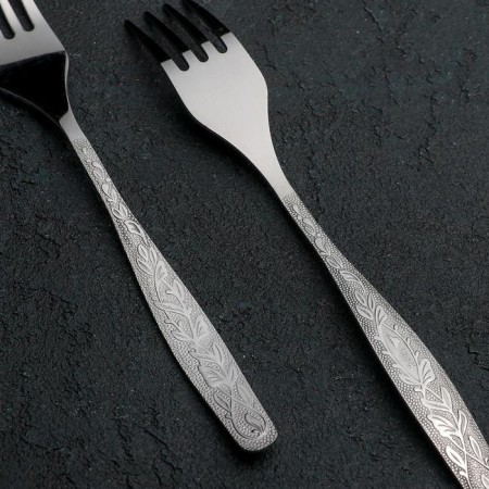 Dessert fork "Uralochka", h = 17.5 cm, thickness 2 mm, silver color-1