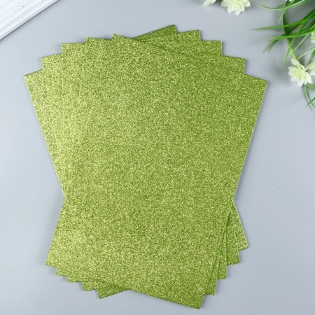Foamiran glitter Magic 4 Hobby 2 mm cent. light green, 20x30 cm-1