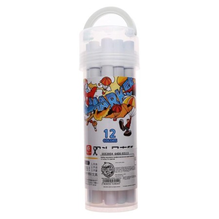 Set of markers for sketching bilateral 12 pieces/12 colors-6