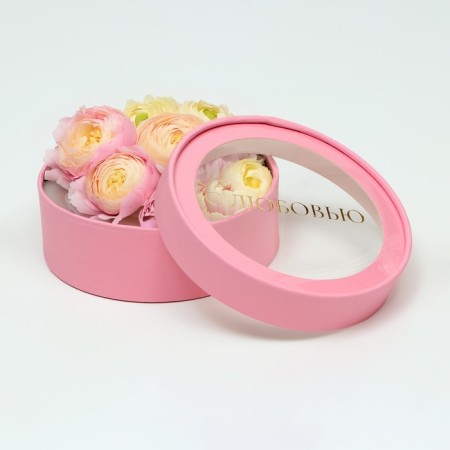 Box - tube 2 in 1, with a transparent lid "Pink", 21 x 7 - 18 x 6 cm-2