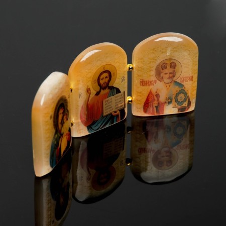 Triptih Orthodox, 12 × 6.5 × 1 cm, selenite-1