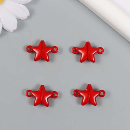 Magnetic metal lock "Star" red 2.2x1.5x0.6 cm-2