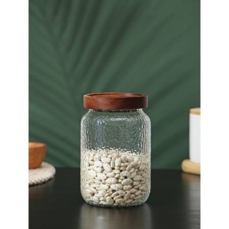 Glass Bank for bulk products with a wooden lid "Winnie", 750 ml, 9 × 15 cm-3