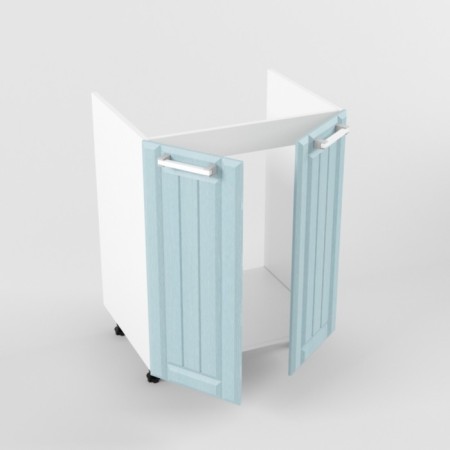Wardrobe with 2 doors of the royalwood, 600x503x850, white/blue Provence