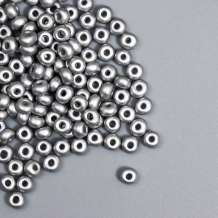 Glass beads 6/0 "metallic. Silver" 10 g