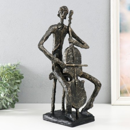 Souvenir Polystone "cellist" for metal 18.8x14x35.8 cm-1