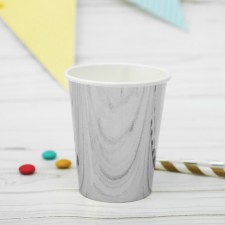 Paper glasses, set 6 pcs., 250 ml, silver color