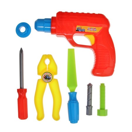 Set of tools Blue Tractor, 7 objects, color mix-1