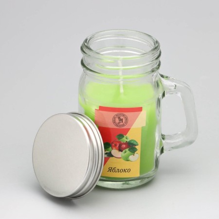 Aromatic candle in the Yabloko bank, 7.2 x 8.5 cm, 190 g-1