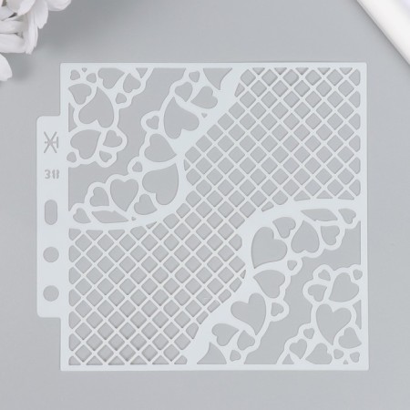 Plastic stencil "Get in the hearts" 13x14 cm