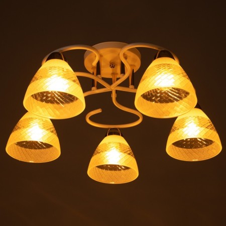 Linda chandelier 5x60W E27 white, gold 55x55x23cm-2