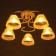Linda chandelier 5x60W E27 white, gold 55x55x23cm