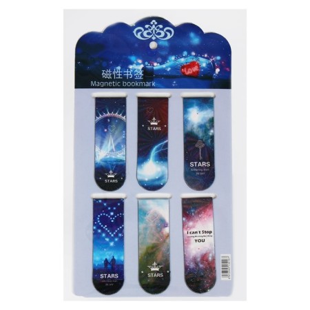 A set of magnetic bookmark for books Calligrata 6 pieces, "Universe", mix-7