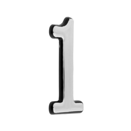 Door digit "1" tundra, plastic, chromium color, 1 pc.-1