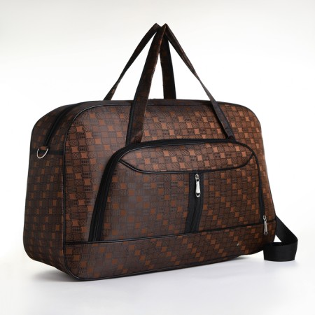 Road bag with lightning, external pocket, long belt, brown color