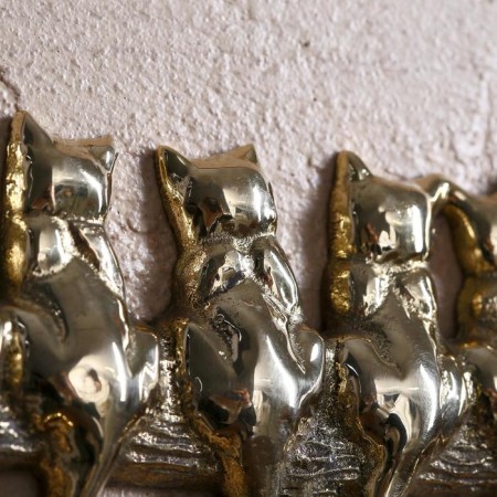 Hook "7 cats" brass 17x8x1.5 cm-2