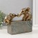 Souvenir "Elephant with a baby on a rectangle with patterns" bronze with a patina 22.5x6.5x17.5 cm