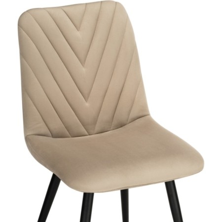 STULL OF A METALLARCASA RALF Metal/Velor, Black/Beige 44x53x83 cm-4