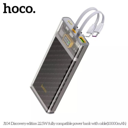 External battery Hoco J104, 10,000 mAh, USB/2type-C/Lightning, 3 A, gray-4