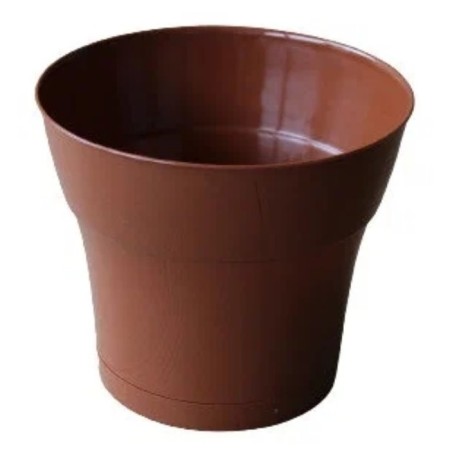Plastic pot "Tuscan", d = 19, with a pallet, terracott-2
