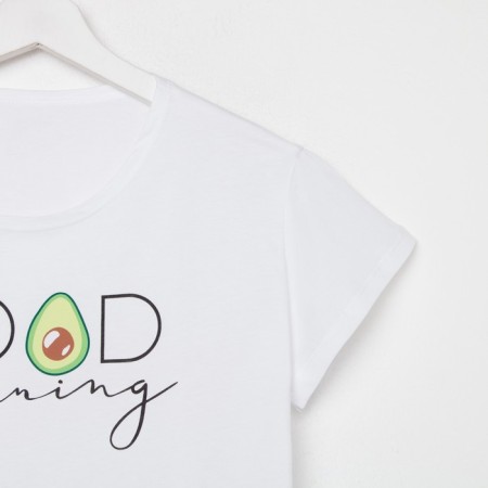 Female pajamas (T -shirt and shorts) KAFTAN AVOCADO p. 40-42, white-7