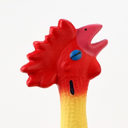 Fresh toy for dogs from latex "Rooster", 41 cm, light yellow/red-3