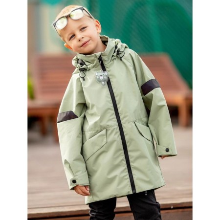 Park jacket for a boy, height 92 cm, color sage-3