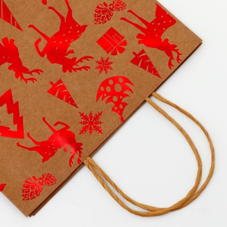 Craft package with embossing, round handle, "forest" 33 x 25 x 12 cm, 120 g-2