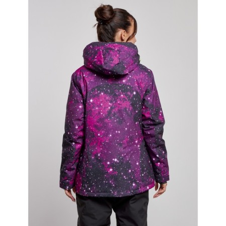 Ski jacket female winter, size 56, burgundy color-3