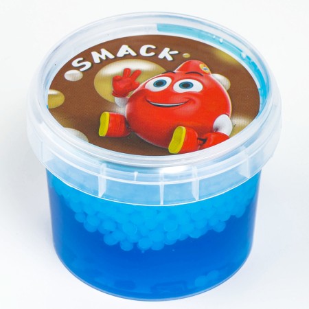Slime "Glass", Smask with balls, blue, 90 g-3