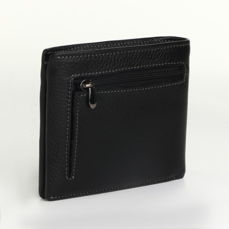 Male purse for magnet, clip for bills, separation for SIM cards, black color-1