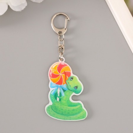 Acryl keychain "Snake with a lollipop" 6x4.1 cm