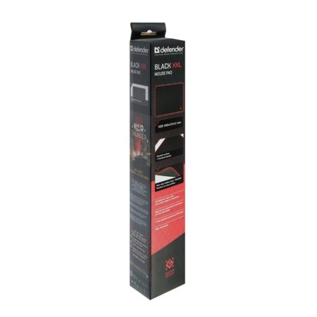 Defender Black XXL mouse mat, game, 400x355x3 mm, black and red-3