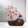 Souvenir Bonsai 147 stones "Hotya with an apple by a tree with amethysts" 18x13x6 cm