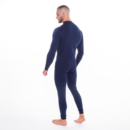 Male thermal underwear (fufaika, pants) print wolf, dark blue color, size 52-5