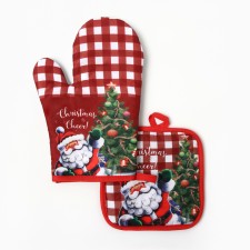New Year. Kitchen set 2 predsmodolyan Christmas grade 17*17cm, mittens-output 26*16 cm, 100%p/e