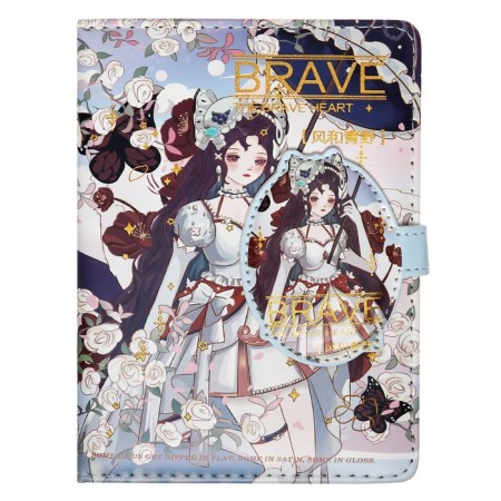 Gift notebook, A6, 100 sheets, a colored block, with a curly knife on a magnet, "anime", mix-1