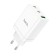 Network charger Hoco N33, 2 Type-C, 1 USB, 35 W, PD + Qc, white