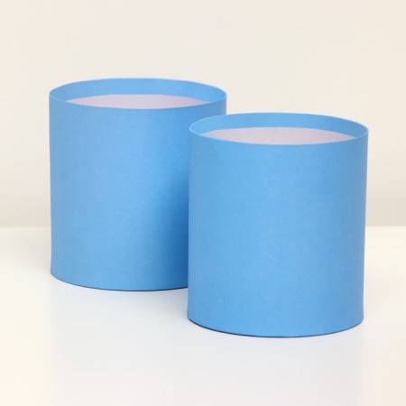 Set of round boxes 2B1, "blue", without a cover, 10 x 10 x10.5 cm-1