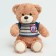Soft toy "Bear" in a striped jacket, 25 cm, color mix