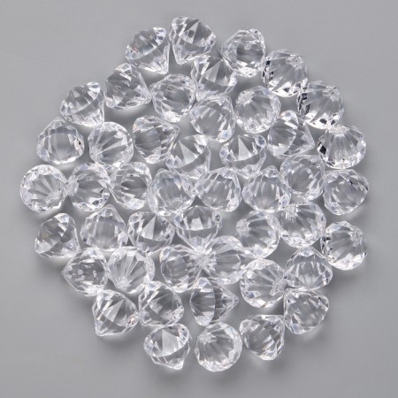 Crystals are plastic decorative, set 45 pcs., Size 1 pc. - 2.5 × 2 cm, the color is transparent-2